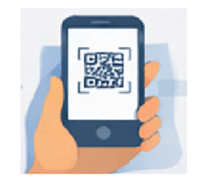 Phone scanning a QR code